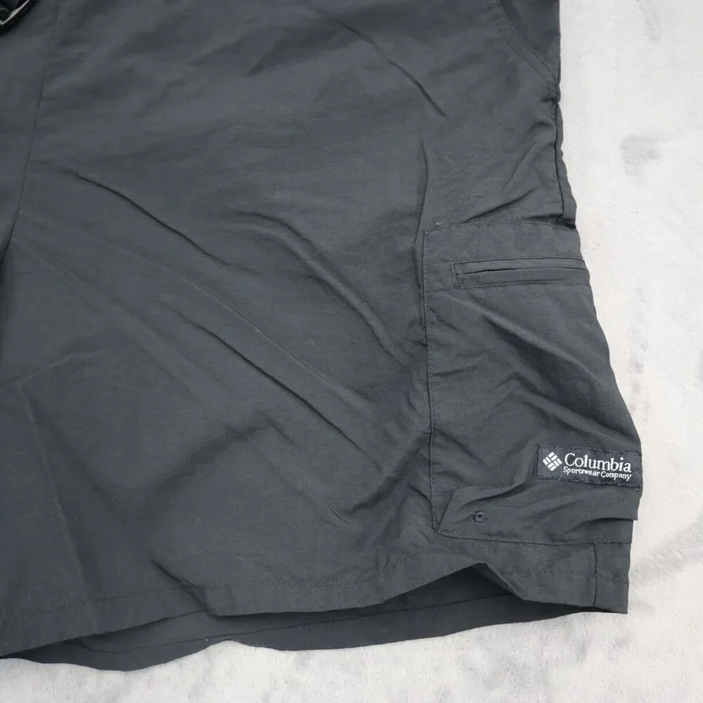 Columbia Shorts Womens L Black Belted High Rise Cargo Active Pull On Bottoms